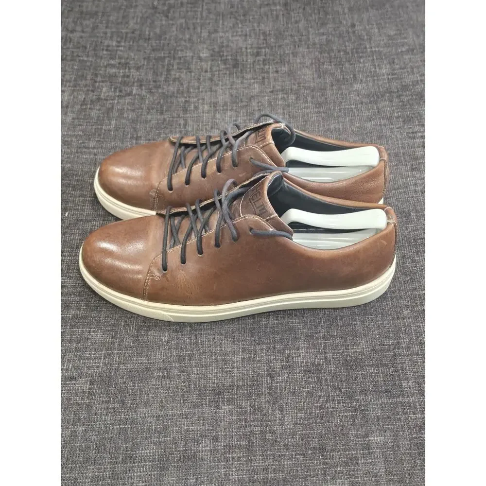 HELM Boots The Xander Brown Leather Sneakers Mens 9.5 M Low Top Casual